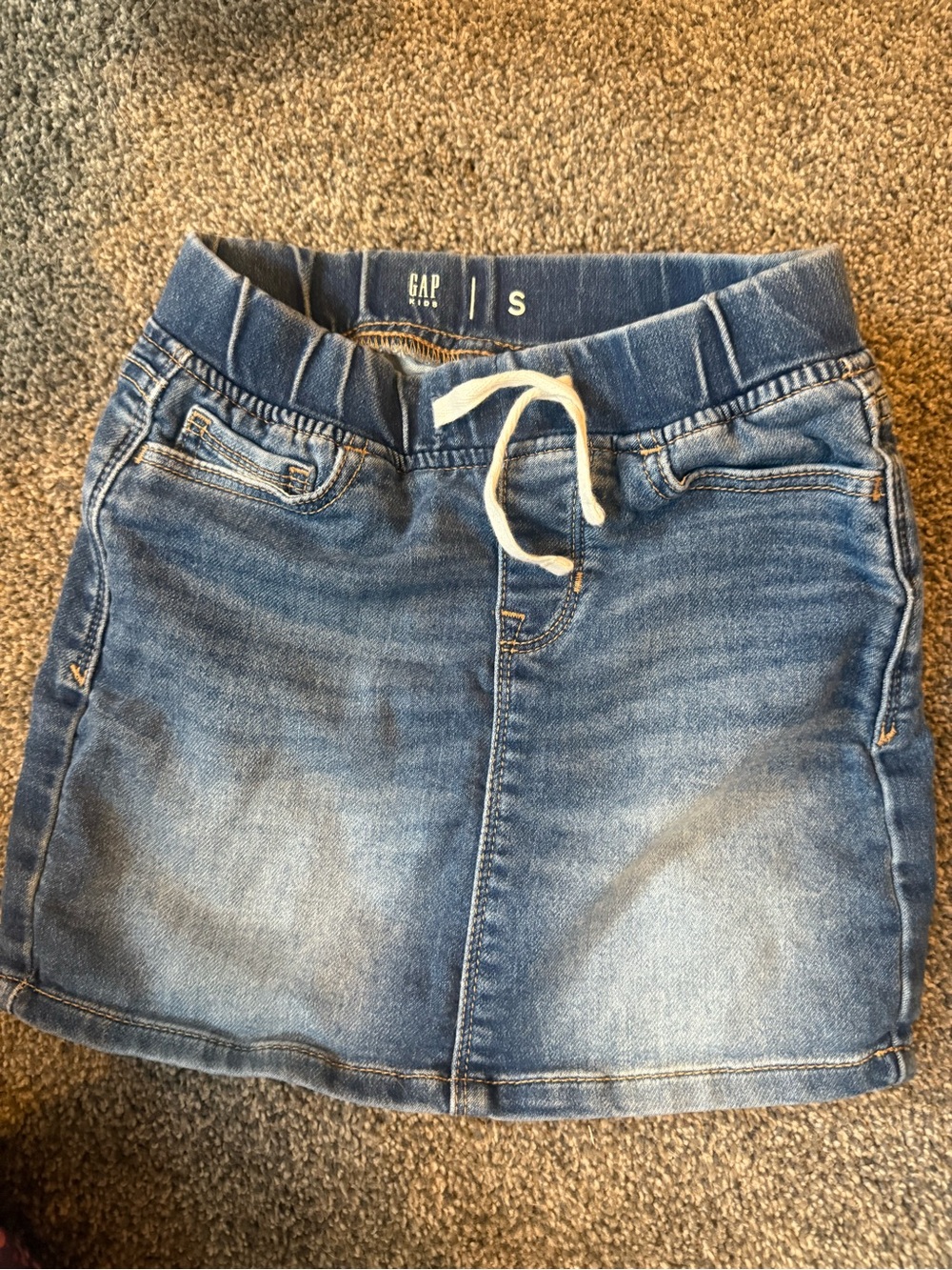 GAP Girls Blue Denim Skirt with Drawstring Waist